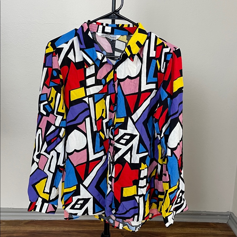 Colorful Geometric Button-Up Shirt